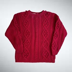 Vintage Red Pom Knit Sweater